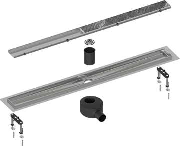 Душевой трап (лоток) Timo Drain Systems DS230206/01 600 двусторонняя панель plate под плитку, сатин