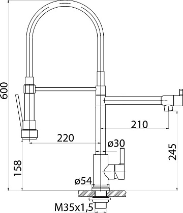 Смеситель для кухни BelBagno BB-LAM50-IN с гибким изливом