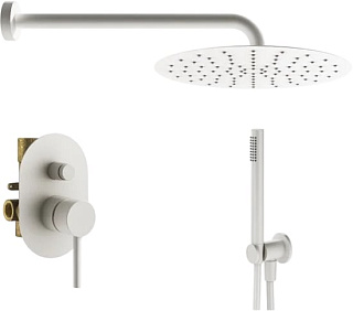 Душевой комплект Plumberia Selection Ixo KITXO15BO, С ВНУТРЕННЕЙ ЧАСТЬЮ, белый матовый