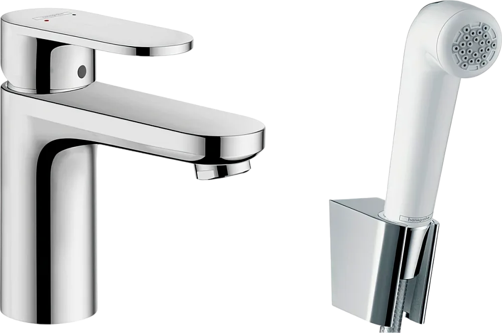 Смеситель для раковины Hansgrohe Vernis Blend 71215000 с гигиеническим душем, хром Sancos — официальный сайт