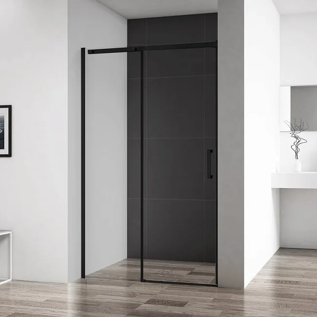Душевая дверь в нишу BelBagno Acqua BF-1-120-C-NERO черная матовая Sancos — Оригинал