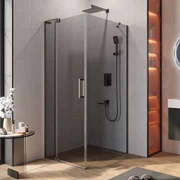 Душевой уголок Cezares Slider AH 1 90-80/90 GRIGIO GM профиль оружейная сталь, стекло серое