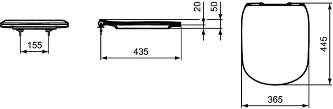 Крышка-сиденье Ideal Standard Tesi T3527V3 с микролифтом Sancos — Оригинал