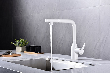 Смеситель для кухни Paulmark Viper Vi213105-WH матовый белый