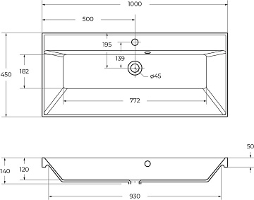 Мебельная раковина BelBagno BB1000/450-LV-MR-AST