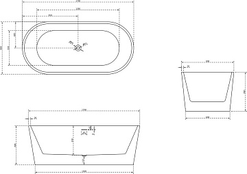 Акриловая ванна Abber 170x80 см, AB9209MW