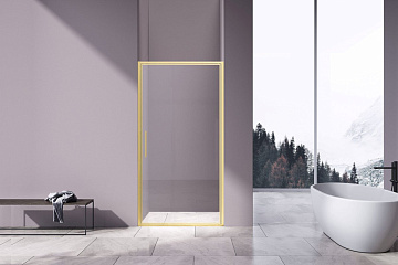 Душевая дверь Vincea Slim 8mm VDP-4SL900CLG, брашированное золото, стекло прозрачное