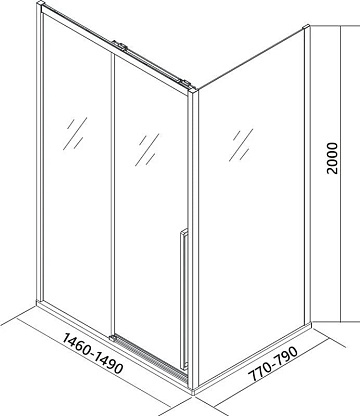 Душевой уголок Veconi Premium Trento PTC-SP-30CH 150x80, профиль хром, стекло прозрачное