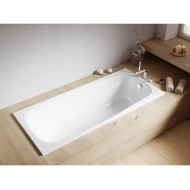Акриловая ванна WHITECROSS Layla Slim 170x75 см, пристенная, белая Sancos — Оригинал