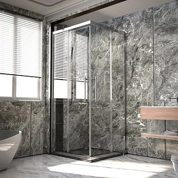 Душевой уголок Veconi Premium Trento PTC-20CH 100x80, профиль хром, стекло прозрачное