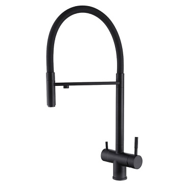 Смеситель для кухни Abber Wasser Kreis AF81141B, с гибким изливом, черный