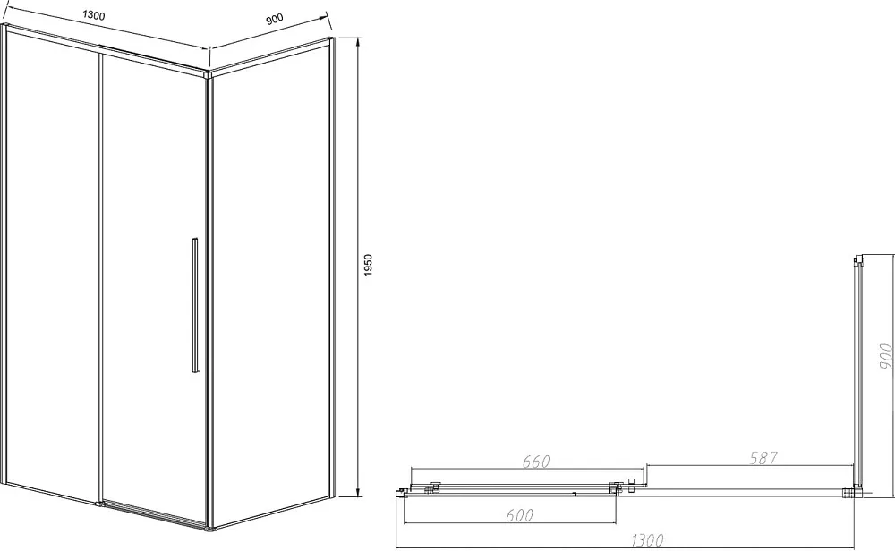 Душевой уголок Vincea Slim-N VSR-4SN9013CL 130х90 см, профиль хром Sancos — официальный сайт