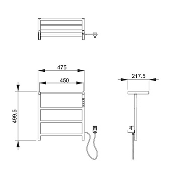 Полотенцесушитель электрический Wonzon & Woghand WW-AL402-CR хром