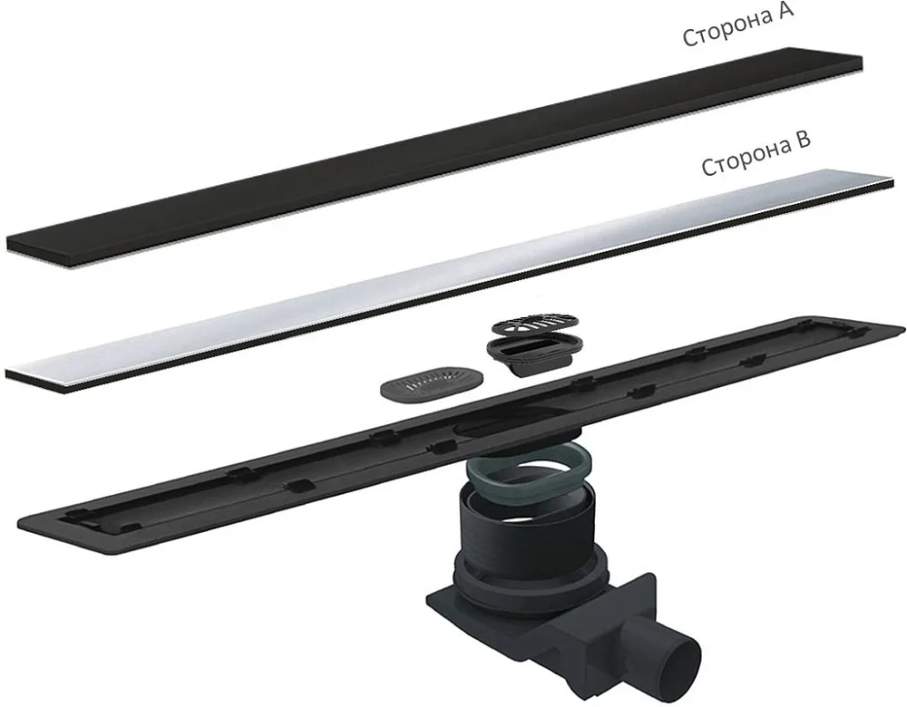 Душевой трап (лоток) Pestan Confluo Frameless Line 300 black glass Sancos — официальный сайт