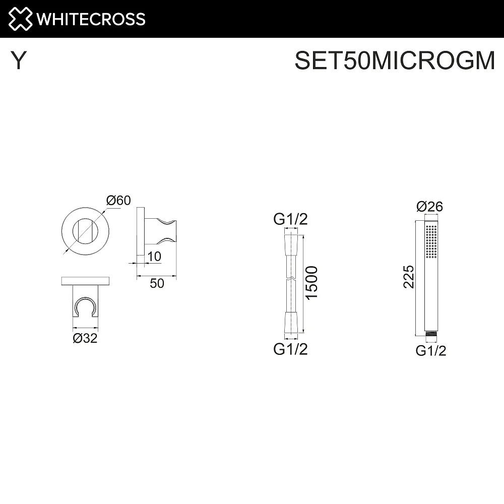 Душевой гарнитур WHITECROSS SET50MICROGM, оружейная сталь Sancos — официальный сайт