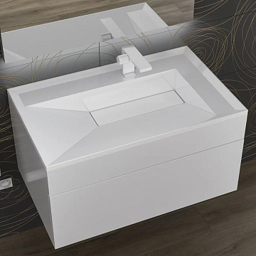 Мебельная раковина Uperwood Lotus Premium 80 глянцевая белая