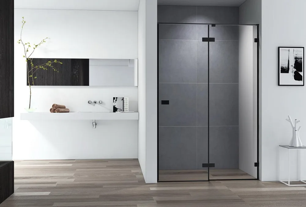 Душевая дверь в нишу Cezares Bellagio BELLAGIO-B-12-120-C-NERO 120 см, черная Sancos — официальный сайт