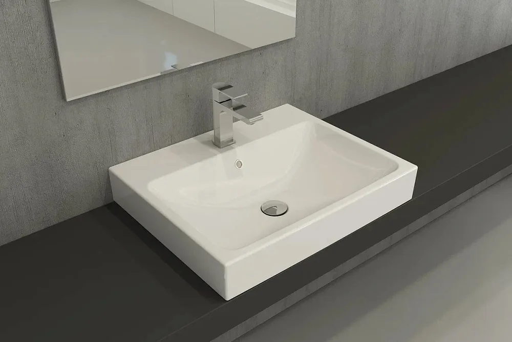 Раковина Berges Strati 61x48, глянцевая белая Sancos — официальный сайт