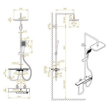 Душевая стойка RGW Shower Panels SP-35, хром
