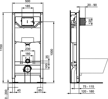 Система инсталляции для унитазов Ideal Standard Prosys Frame 120 M R020467