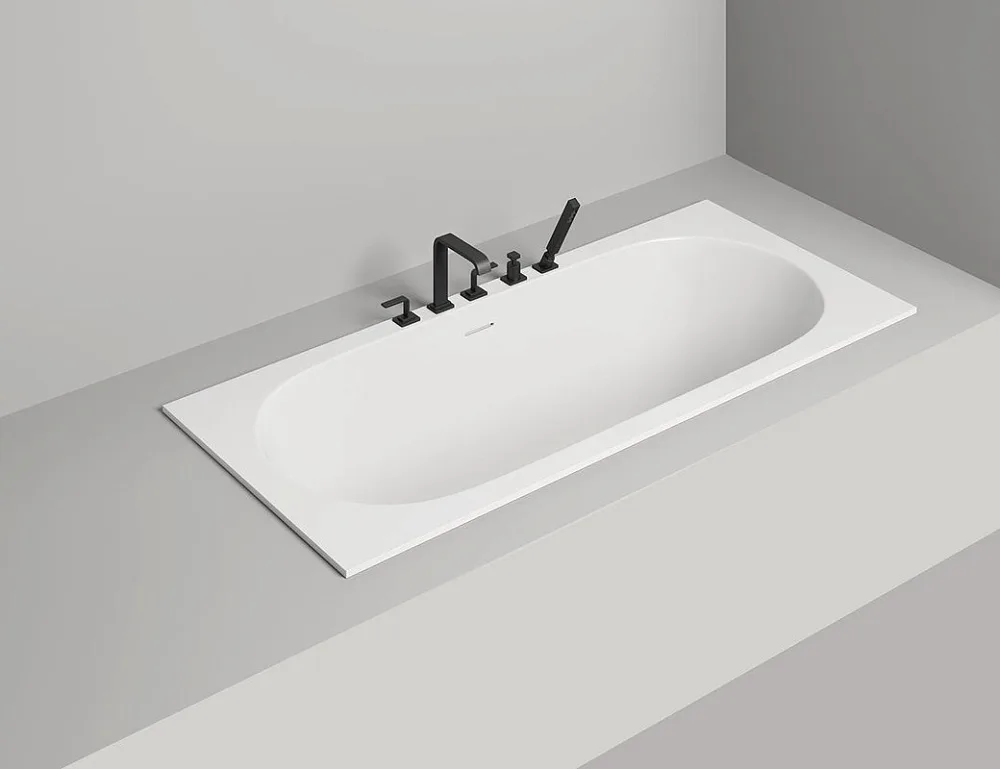 Ванна из искусственного камня Salini Ornella Axis Kit S-Stone 180x80 см, встраиваемая, матовая белая Sancos — официальный сайт