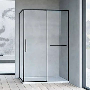Душевой уголок Vincea Slim Soft VSR-1SS9012CLB 120x90, профиль черный, стекло прозрачное