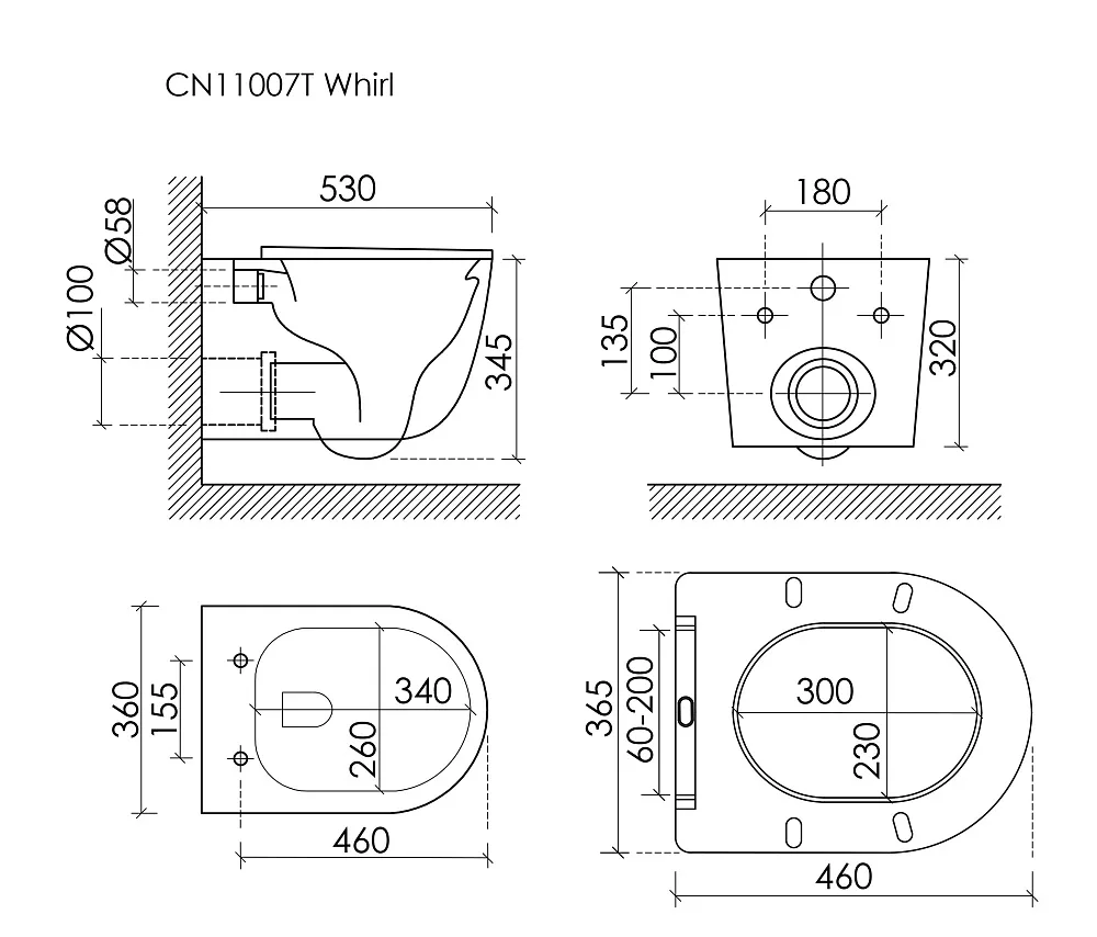 Унитаз подвесной Ceramicanova Whirl CN11007T белый  Sancos — официальный сайт