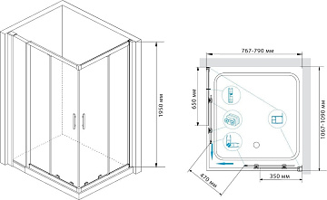 Душевой уголок RGW Hotel HO-43 110x80 см с полками