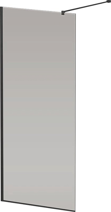 Душевая перегородка Cezares Liberta -L-1-110-120-GR-NERO профиль черный, стекло серое
