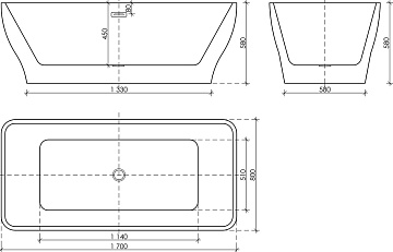 Акриловая ванна Sancos Neo 170x80 см, FB09