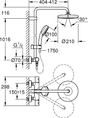Душевая стойка Grohe Tempesta Cosmopolitan 27922001