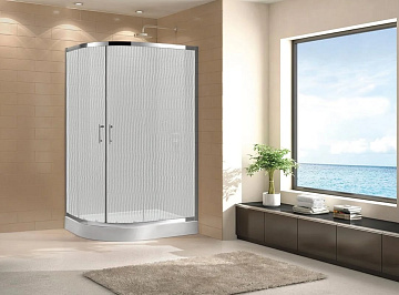 Душевой уголок Cezares Eco O-RH-2 120x90, профиль хром, стекло текстурное