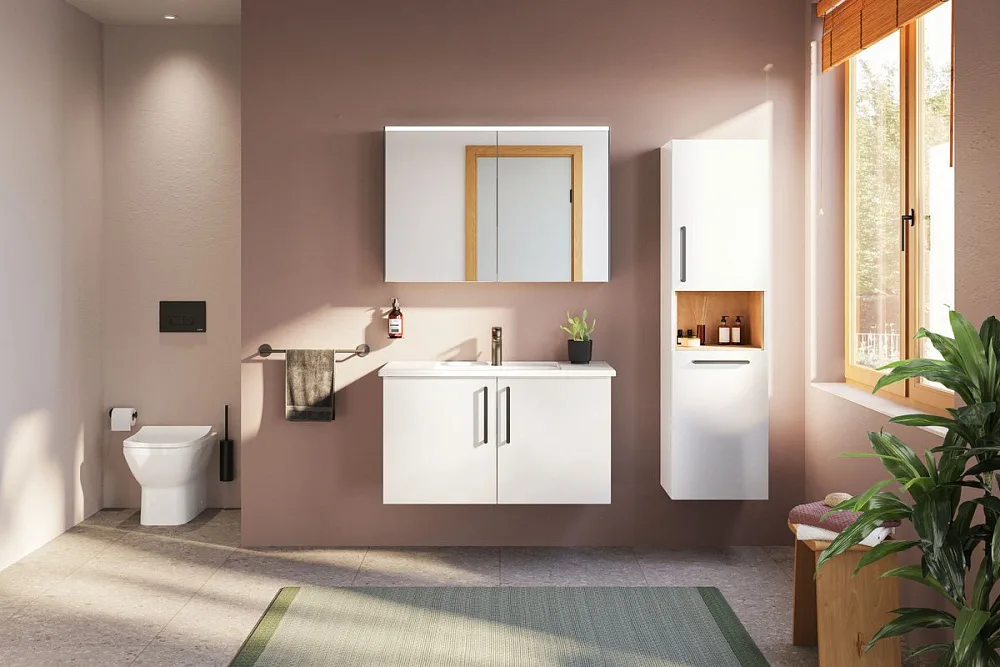 Зеркало-шкаф VitrA Core 100 с подсветкой, антрацит Sancos — официальный сайт