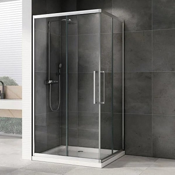 Душевой уголок Abber Schwarzer Diamant AG02129H 120x90, профиль хром, стекло прозрачное