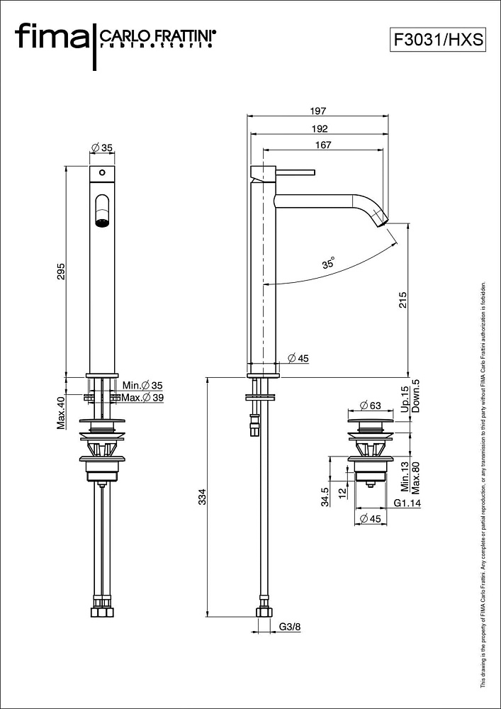 Смеситель для раковины Fima Carlo Frattini Spillo Up F3031/HXSCN черный хром