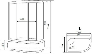 Душевая кабина Timo Standart T-1120 P L