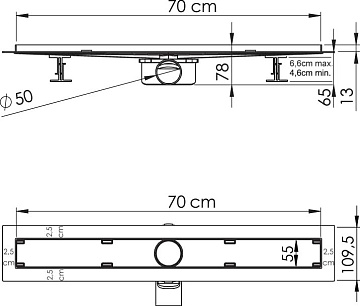 Душевой трап (лоток) Vincea Say Almira-S SAY.602.70.S.U 70 см