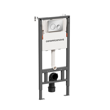 Система инсталляции для унитазов Ceramicanova Balance CN121001CH, кнопка Circle глянцевый хром