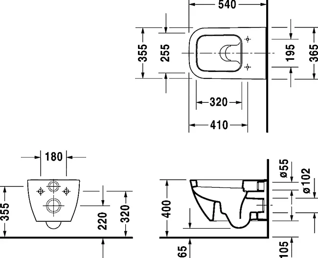 Чаша для унитаза подвесного Duravit Happy D.2 2221090000 Sancos — Оригинал