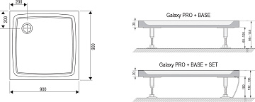 Поддон для душа Ravak Galaxy Pro Flat Perseus Pro-90 с сифоном