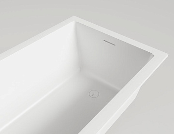 Ванна из искусственного камня Salini Cascata Kit S-Sense 180x80 см, встраиваемая, матовая белая, на 