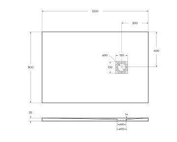 Поддон для душа BelBagno Uno TRAY-MR-UNO-AH-120/80-35-W-NO 120х80, белый, с сифоном