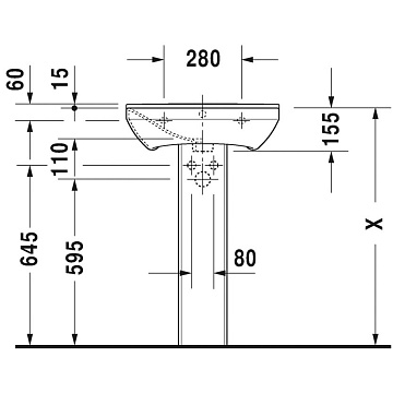 Пьедестал для раковины Duravit P3 Comforts 0858360000