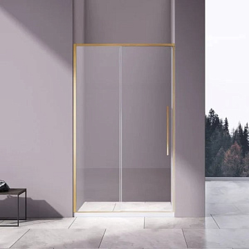 Душевая дверь в нишу Vincea Slim-N VDS-4SN120CLG 120 см, профиль брашированное золото, стекло прозра