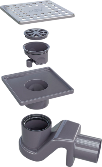 Душевой трап RGW Shower Drain SDR-14, 11х11 см, хром