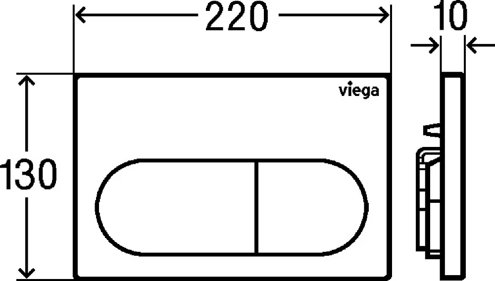Кнопка смыва Viega Prevista 8602.1 хром Sancos — официальный сайт