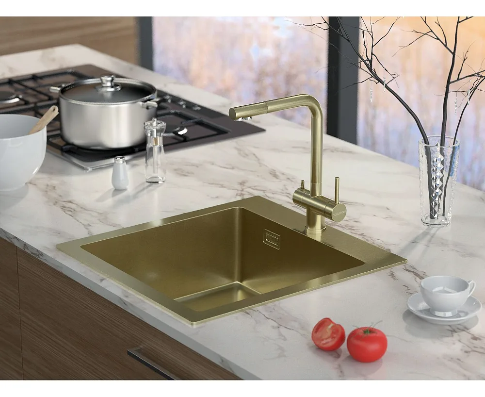 Смеситель для кухни Paulmark Skalen Sk213020-LG, светлое золото Sancos — официальный сайт