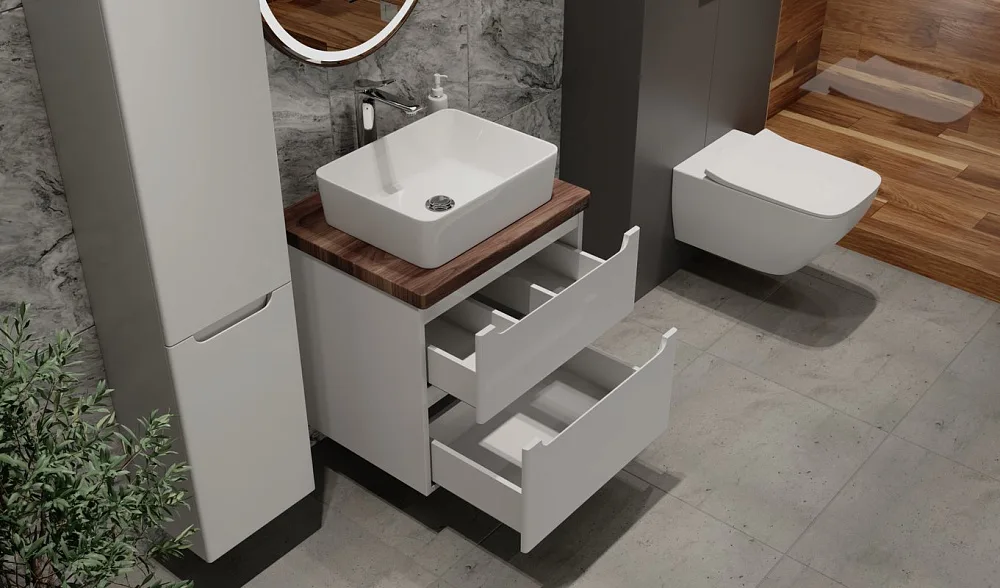 Тумба под раковину без столешницы Jorno Wood 60, белая Sancos — официальный сайт