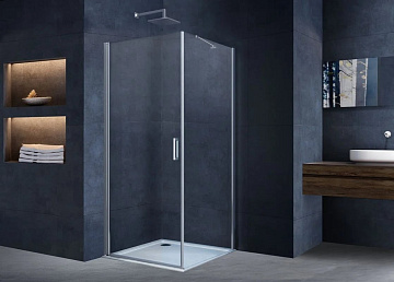 Душевой уголок Vincea Alpha VSR-3ALP9095CL 95х90 см, профиль глянцевый хром, стекло прозрачное