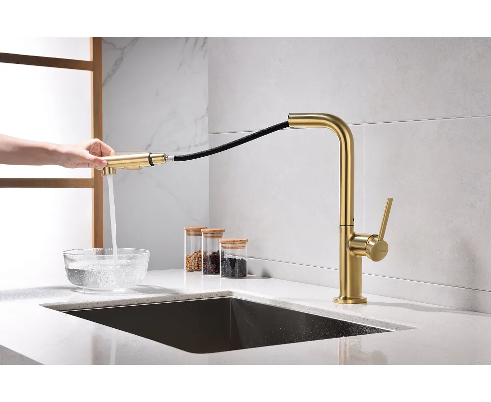 Смеситель для кухни Paulmark Neo Ne214419-LG, светлое золото Sancos — официальный сайт